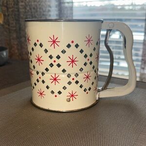 Vintage Androck Flour Sifter - Mid-century Atomic Starburst and Diamond Pattern